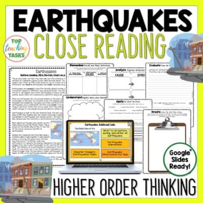 Earthquakes Reading Comprehension Passages and Questions - Top Teaching ...