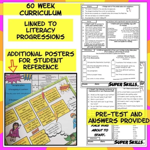 Grammar Punctuation Spelling Vocabulary Literacy Skills Year 7 and 8 c Grammar Punctuation Spelling Vocabulary Literacy Skills Year 7 and 8 c