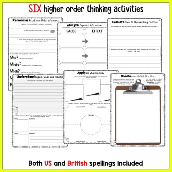 Hurricanes and Tropical Cyclones Reading Comprehension Passages and