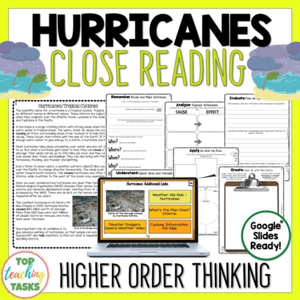 Hurricanes and Tropical Cyclones Reading Comprehension Passages and ...