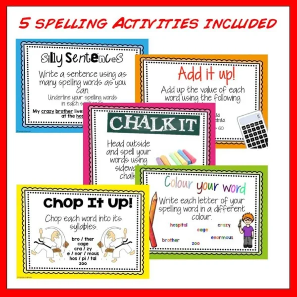 New-Zealand-Essential-Spelling-List-Revision-Cards-PLUS-Five-Activities-3