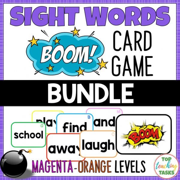 New Zealand Sight Words BOOM Card Games Magenta to Orange Levels