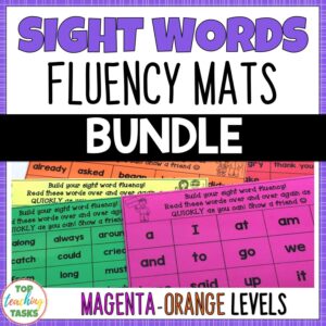 New Zealand Sight Words Fluency Mats Magenta to Orange Levels