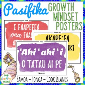 Samoa Tonga and Cook Islands Māori Growth Mindset Posters Pacific Islands