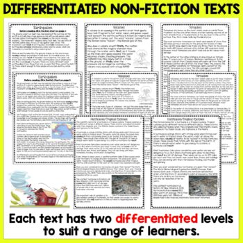 Natural Disasters Reading Comprehension Passages And Questions BUNDLE ...