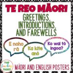 Te Reo Māori Greetings Introductions and Farewells Classroom Display