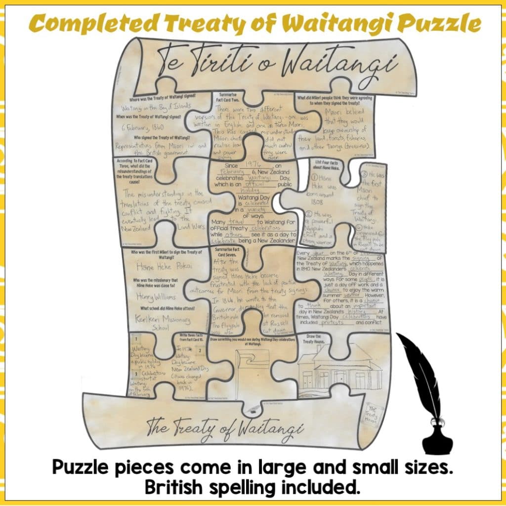 The Treaty Of Waitangi Reading Comprehension Scavenger Hunt Puzzle Year ...
