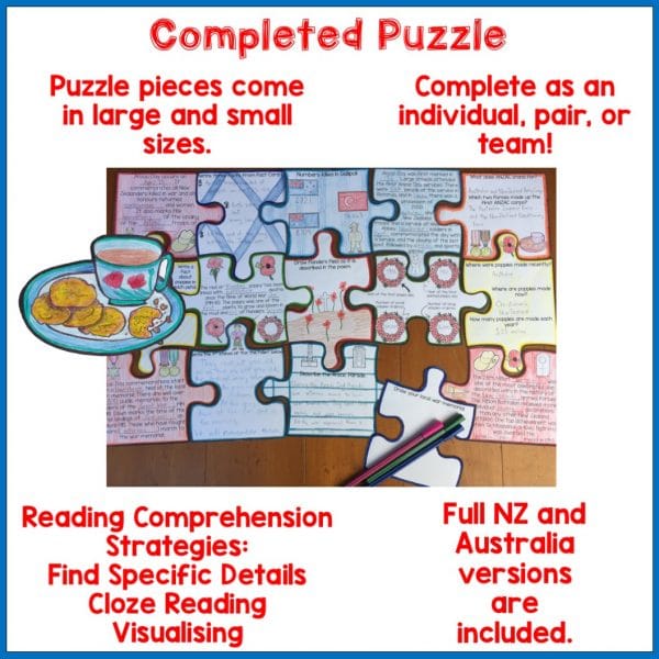 Anzac Day Reading Comprehension Puzzle 3