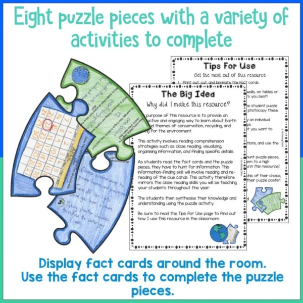 Earth Day Reading Comprehension Puzzle Activity b Earth Day Reading Comprehension Puzzle Activity b