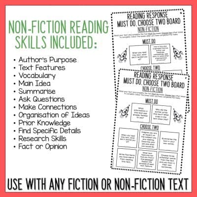 Reading Response Worksheets for Fiction and Non-Fiction Texts - Top ...
