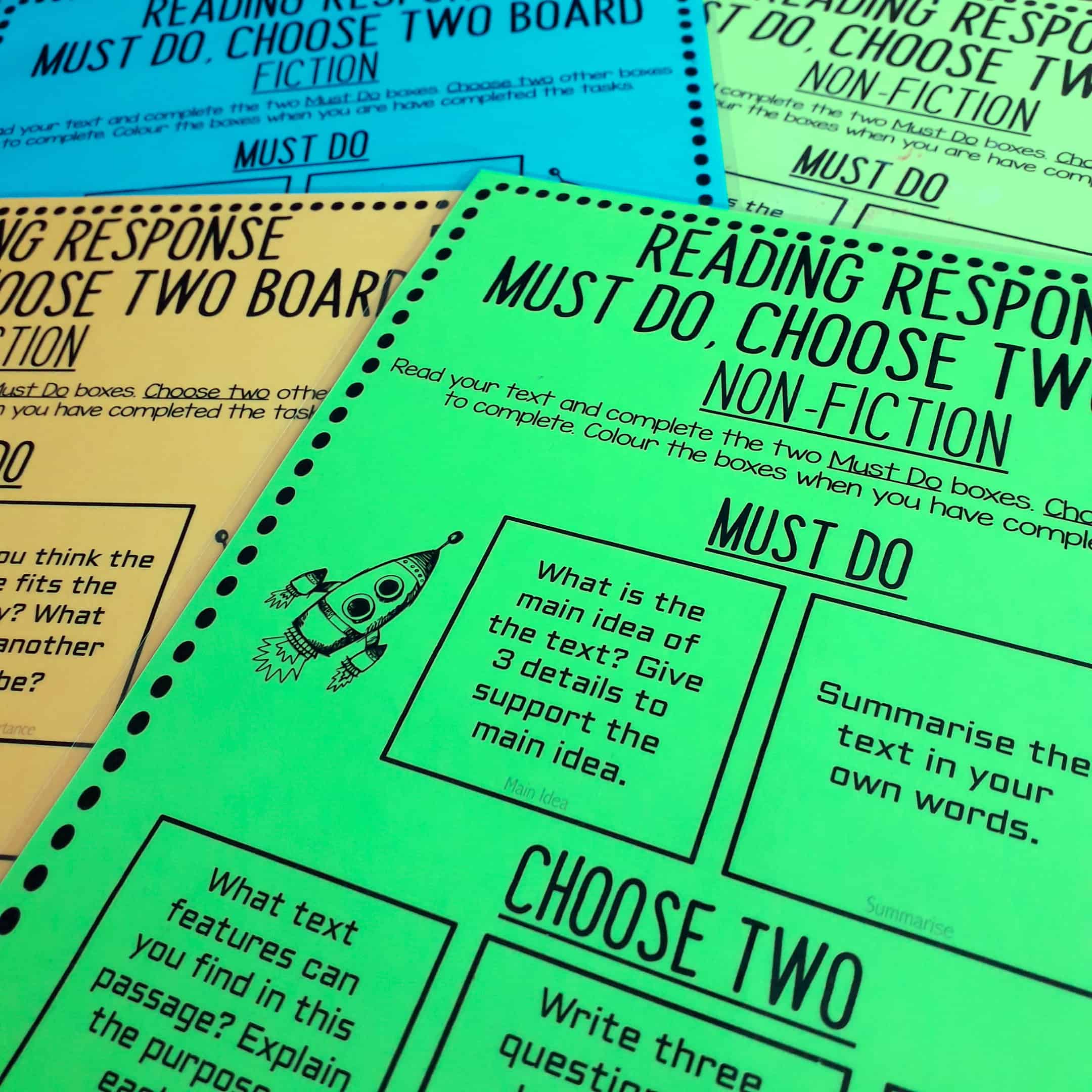 Reading Response Worksheets For Fiction And Non Fiction Texts Top