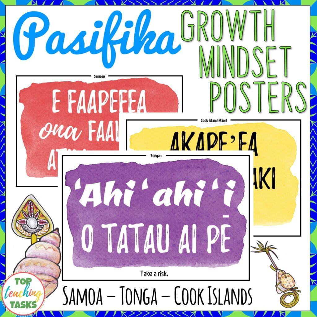 Samoa, Tonga and Cook Islands Māori Growth Mindset Posters