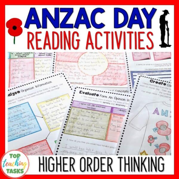 Anzac Day Reading Comprehension Activities