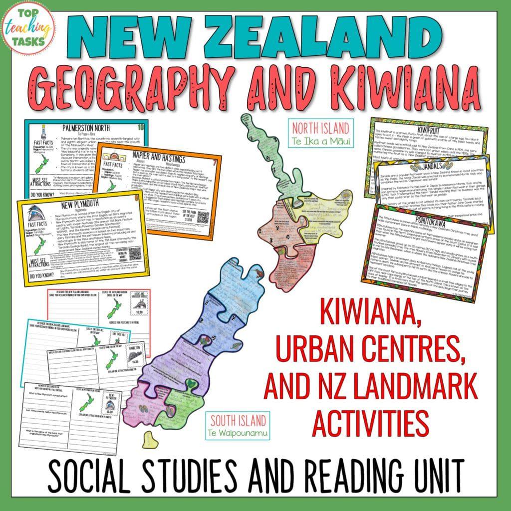 New Zealand Geography and Kiwiana - Social Studies Reading Unit