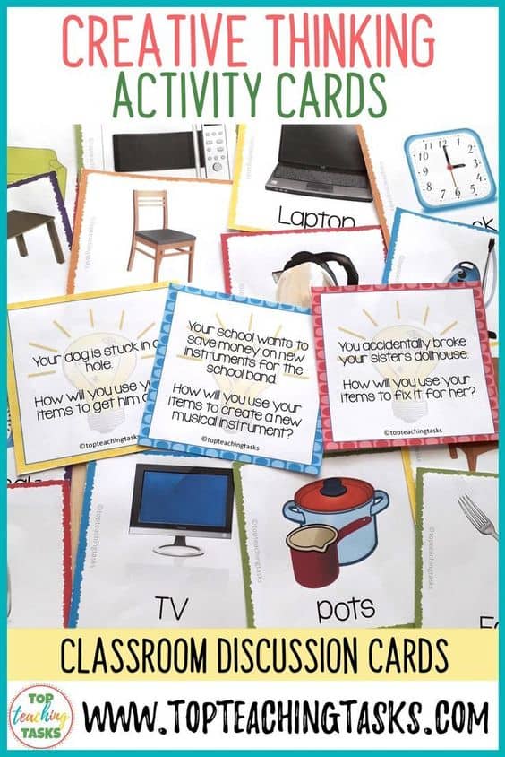 Creative Thinking Digital Activities. Use these Creative Thinking Activities as a whole class exercise, for Daily Writing Prompts, Explanation Writing, Impromptu Speeches, Class Debates – the possibilities are endless! This is a must-have item for a reliever or substitute teacher!