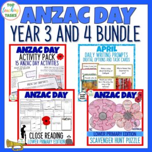 Anzac Day Year 3 and 4 bundle