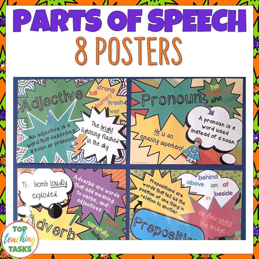 Parts Of Speech Posters Top Teaching Tasks