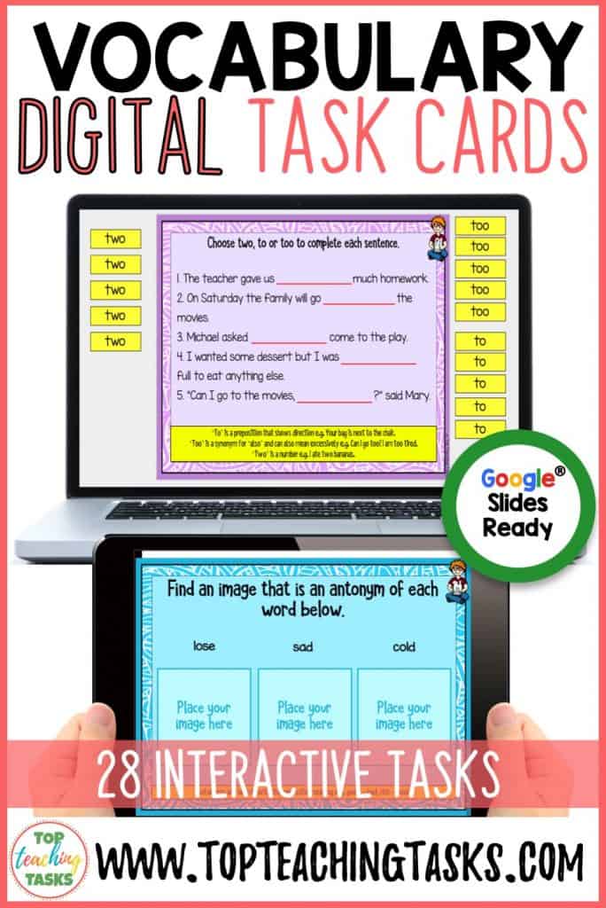 Vocabulary Digital Task Cards