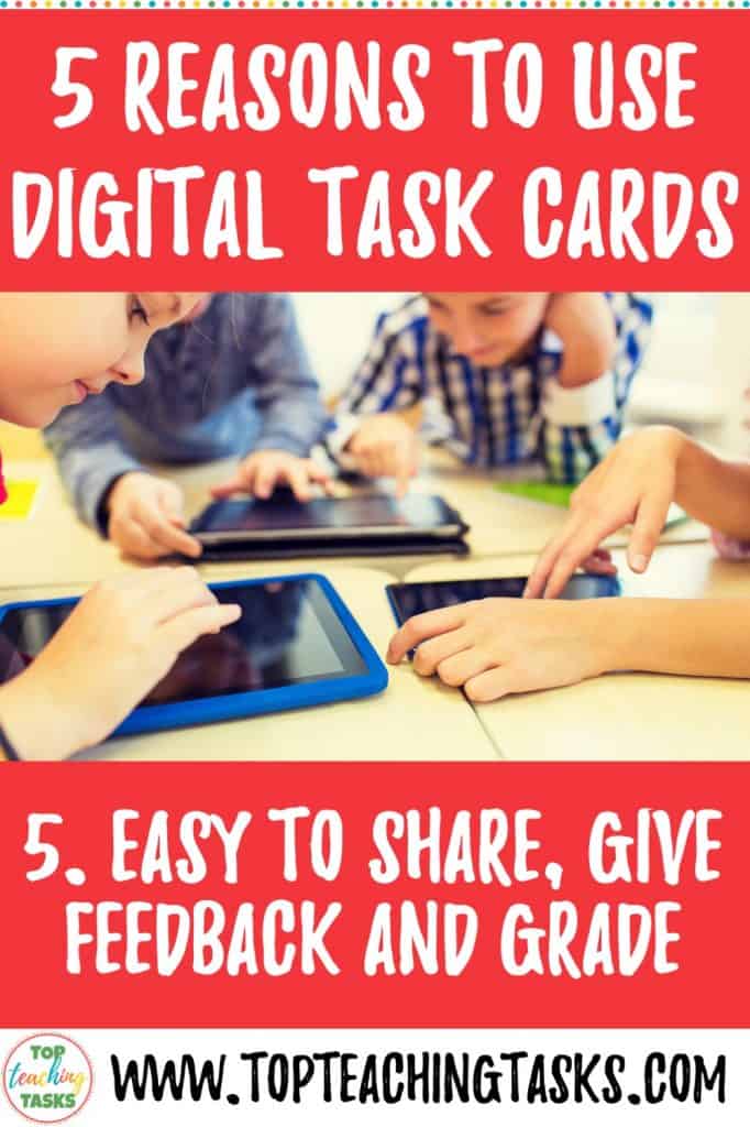 Digital Task Cards are easy to share, give feedback and grade