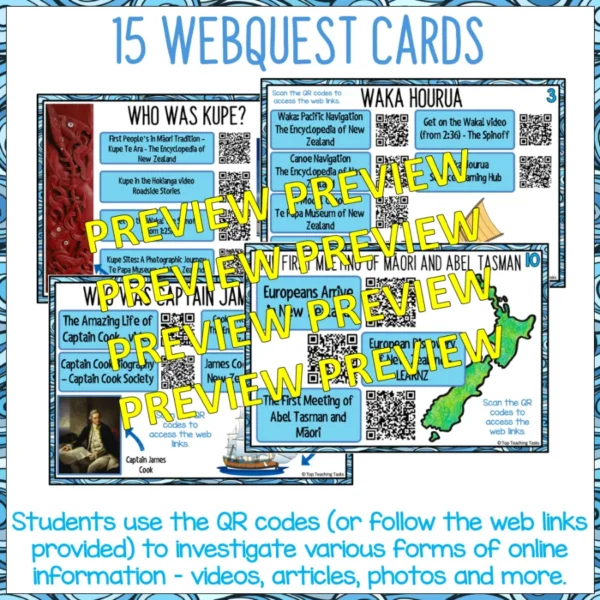 New Zealand Explorers Scavenger Hunt WebQuest c New Zealand Explorers Scavenger Hunt WebQuest c