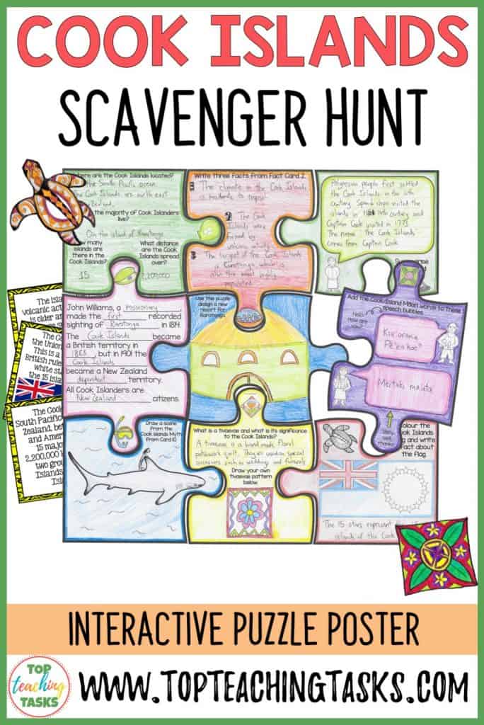 Study of the Cook Islands - scavenger hunt and puzzle pack.