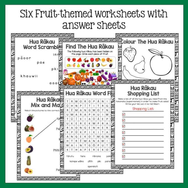 te reo fruit and vegetables flash cards and activities maori language