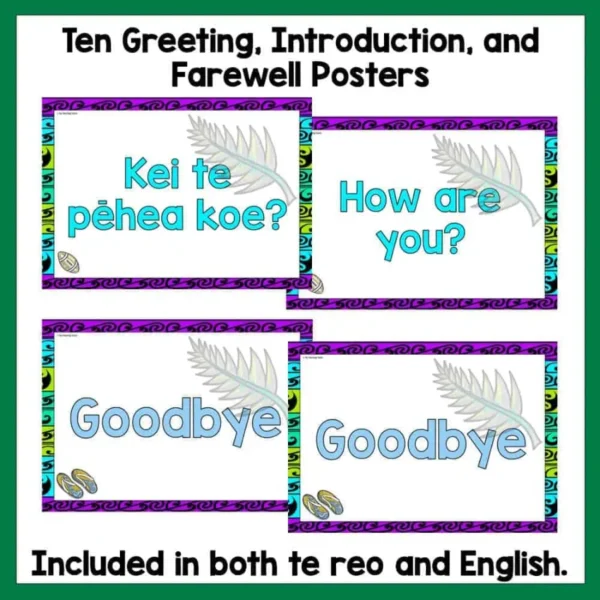 Te Reo Māori Greetings, Introductions, and Farewells Posters b Te Reo Māori Greetings, Introductions, and Farewells Posters b