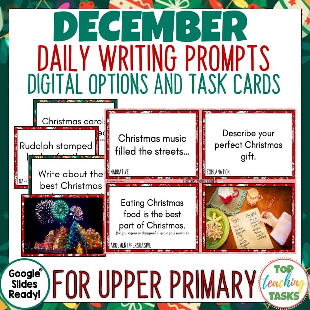 christmas writing prompts for special education students