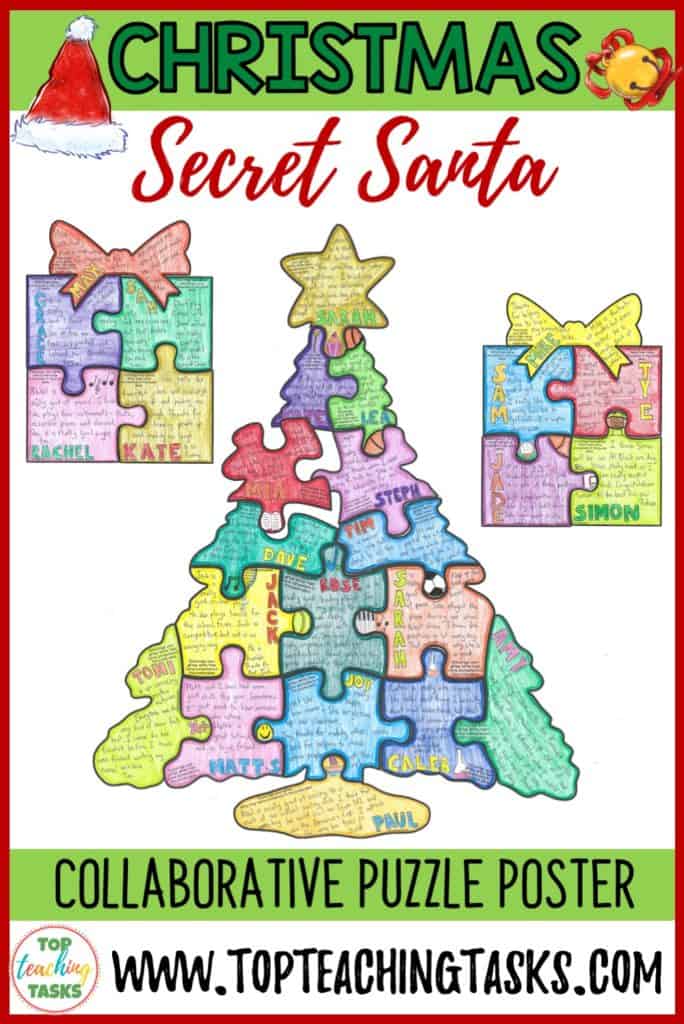 Celebrate Christmas and promote a classroom culture of encouragement with our Christmas Secret Santa Collaborative Puzzle. Students take part in a “Secret Santa” game to create a collaborative jigsaw puzzle. This puzzle serves as a visual reminder of the power of encouragement, while also reinforcing the ideas of teamwork and classroom unity. Display the amazing puzzle and wow your school!