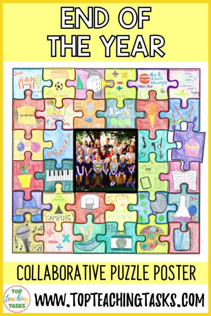 Celebrate a fantastic school year and help your students to remember it forever with this engaging and meaningful end-of-year collaborative activity. Students create a collaborative jigsaw puzzle that serves as a visual reminder of a great year, while also reinforcing the ideas of teamwork and classroom unity. Display the amazing puzzle and wow your school!