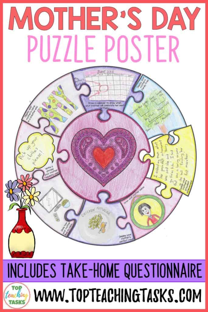 Mother's Day Puzzle Poster classroom instructional resources 