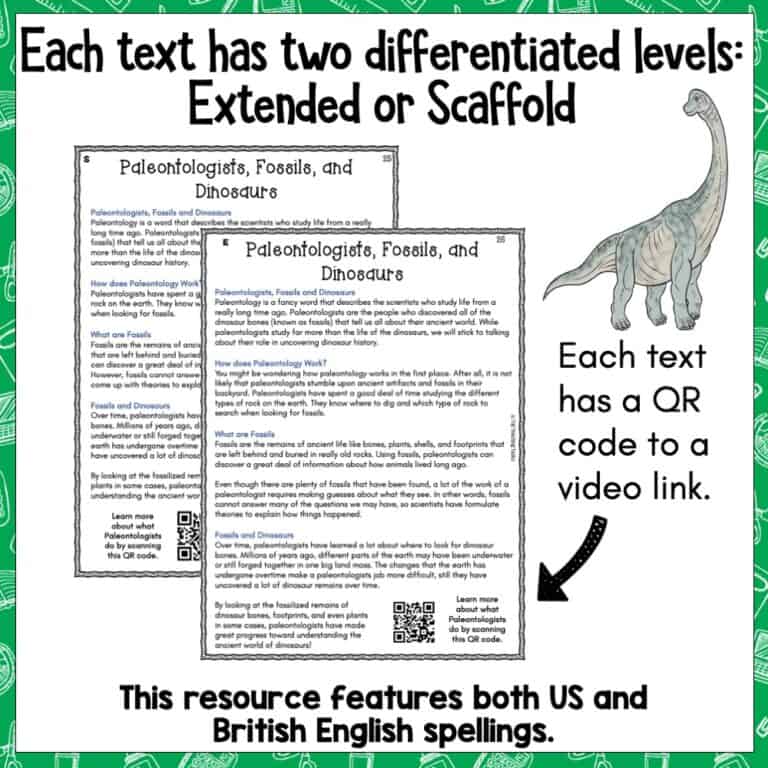 Reading Comprehension Dinosaurs