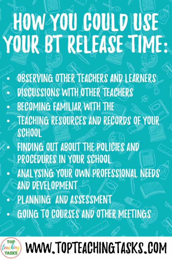 Using the beginning teacher release time. In this blog post, a wonderful group of first and second-year teachers share their experiences of using the beginning teacher release time. Learn from them and start thinking of how you can use this valuable time in the future.