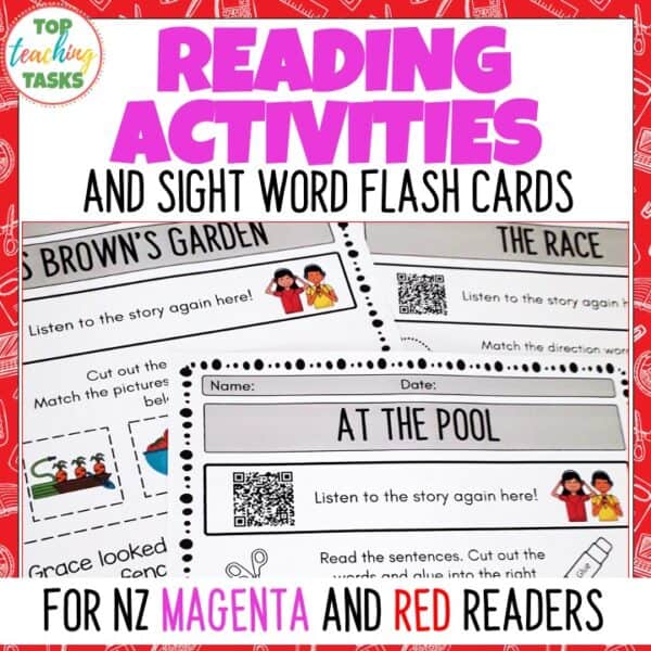 Magenta and Red Ready to Read follow up activities