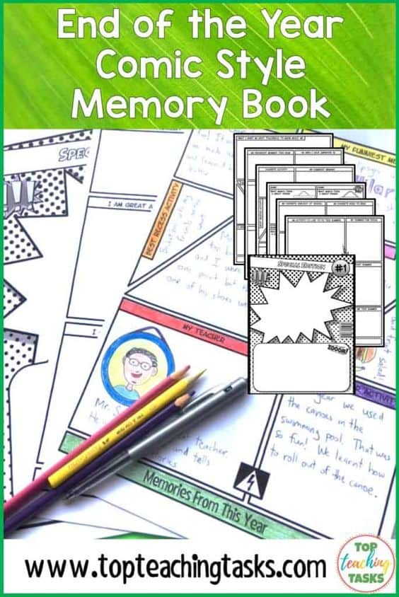 End of the Year Comic. For those who are nearing closer to the end of the school year, I know how busy it can get! Ensure your students are working right until the final bell with our End of the Year Comic-themed Memory Books! Celebrate a fantastic year and go out in style.