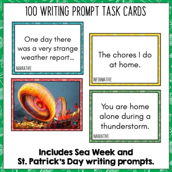 March Writing Prompts Task Cards 3 March Writing Prompts Task Cards 3
