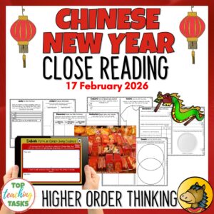 Chinese New Year Reading Comprehension Passages and Questions - Print and Digital Included