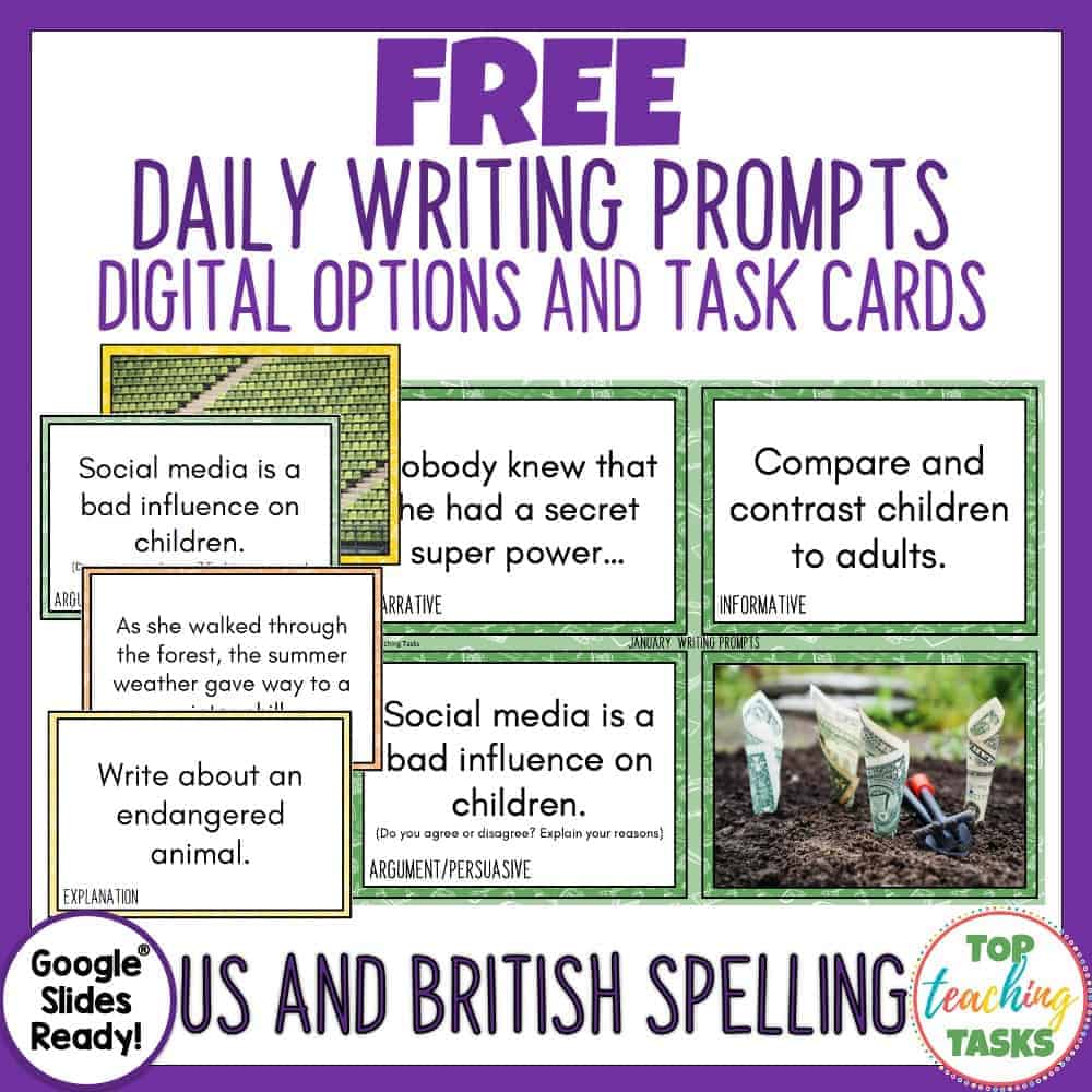 Free Daily Writing Prompts - Literacy Tools