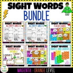 New Zealand Sight Words Bundle Magenta Red Yellow Blue Green Orange ...