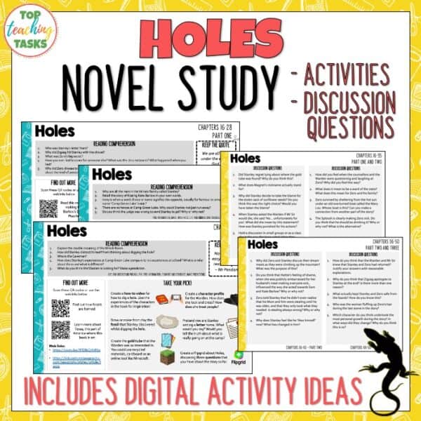 Holes Novel Study, Activities and Discussion Questions Top Teaching Tasks