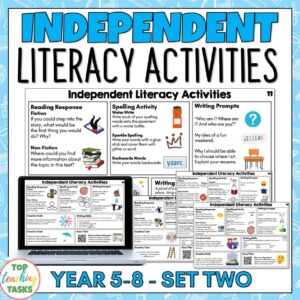 Independent Literacy Activities Years 5 8 set two