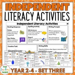 Independent Literacy Activities Set Three 1