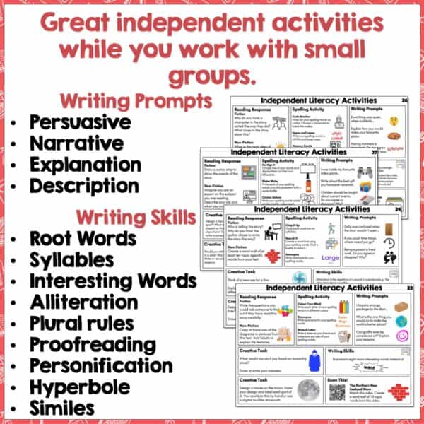 Independent Literacy Activities Year 5 8 Set three c 1 Independent Literacy Activities Year 5 8 Set three c 1