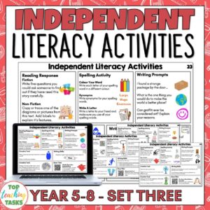 Independent Literacy Activities year 5 8 Set three 1