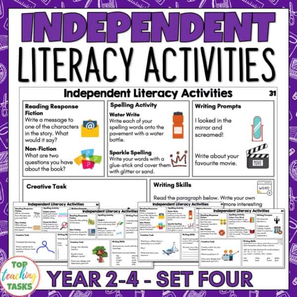 Independent Literacy Activities Set 4 Year 2-4