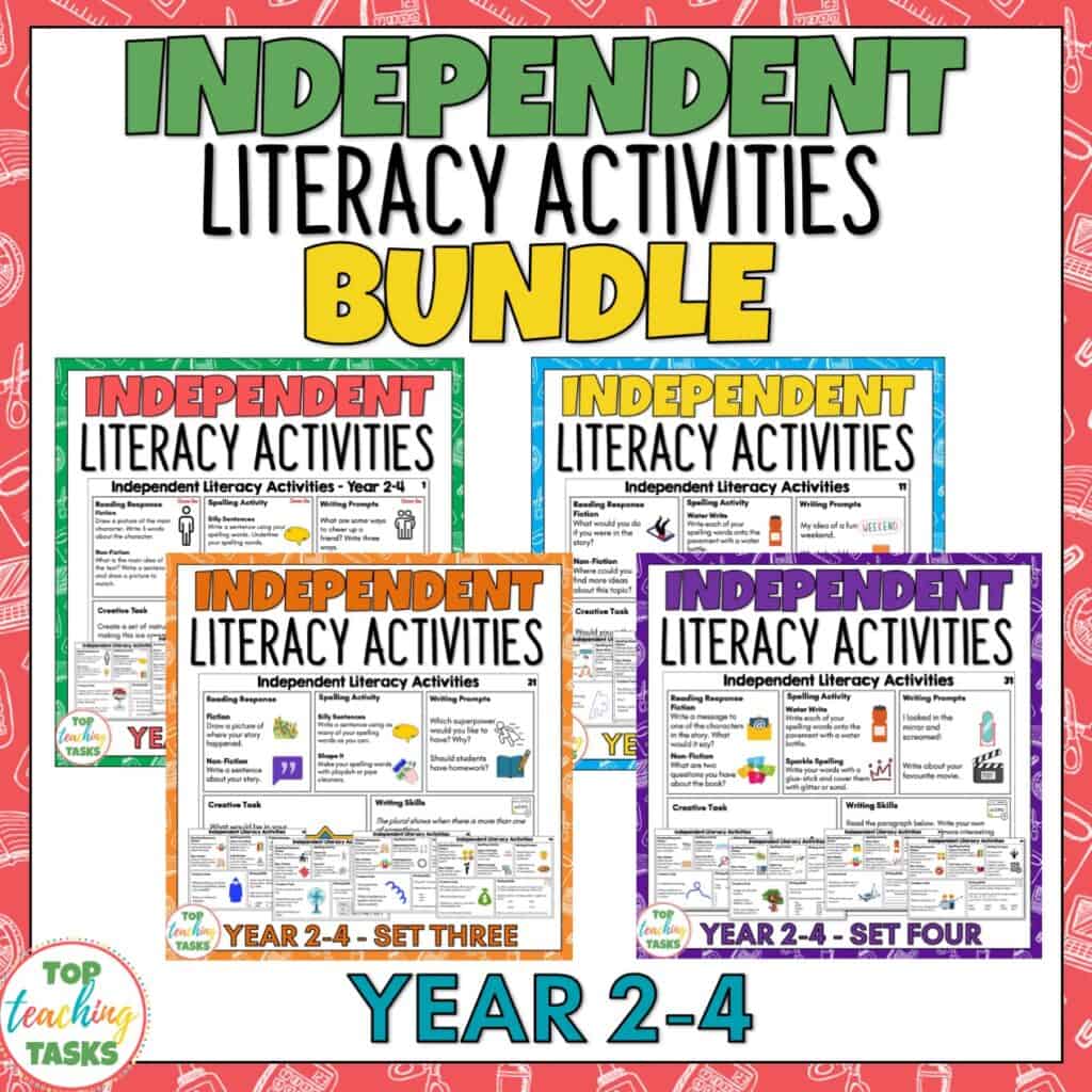 Independent Literacy Activities Year 2-4 BUNDLE - Top Teaching Tasks