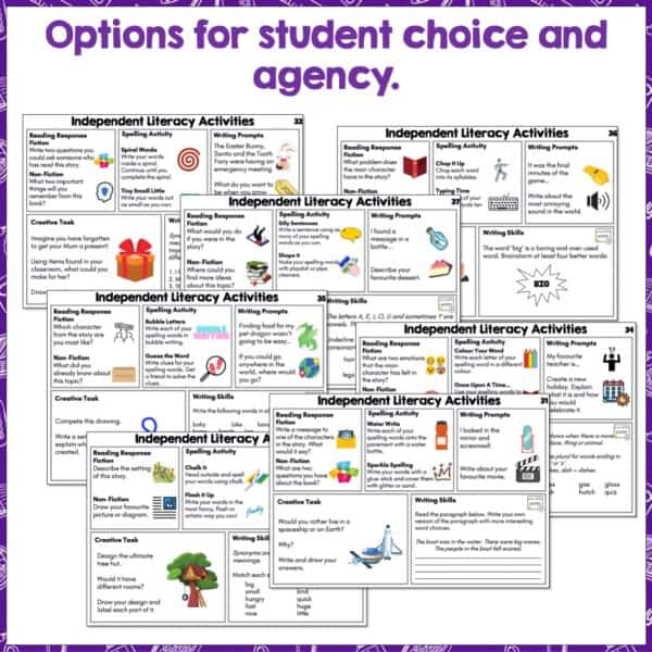 Independent literacy activities year 2-4 set four b Independent literacy activities year 2-4 set four b