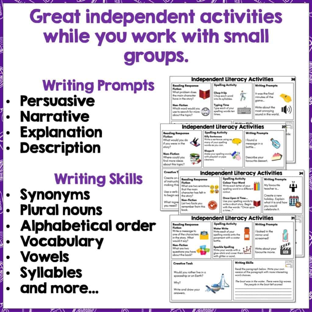 Independent Literacy Activities Year 2-4 Set Four | Spelling And ...