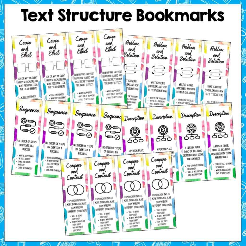 Identifying Text Structure Display and Teaching Tools - Top Teaching Tasks