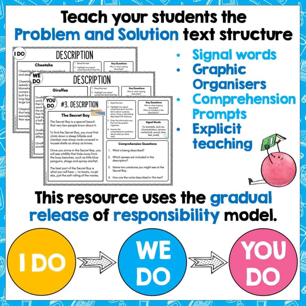 Problem and Solution Text Structure Passages, Graphic Organisers and ...